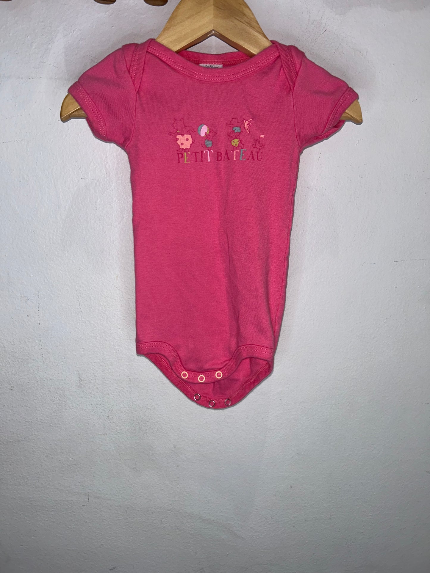 Dancing Bear Onesie Pink 12m