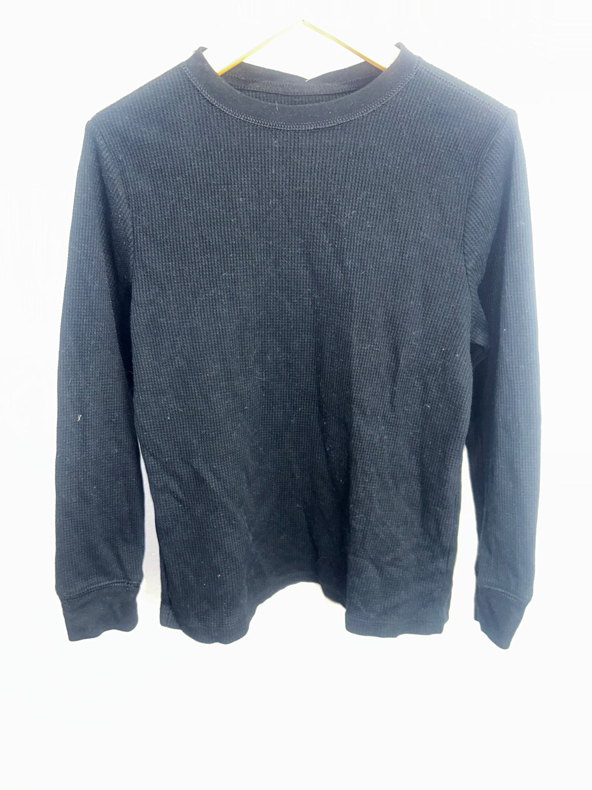 Black waffle longsleeve 6-7y