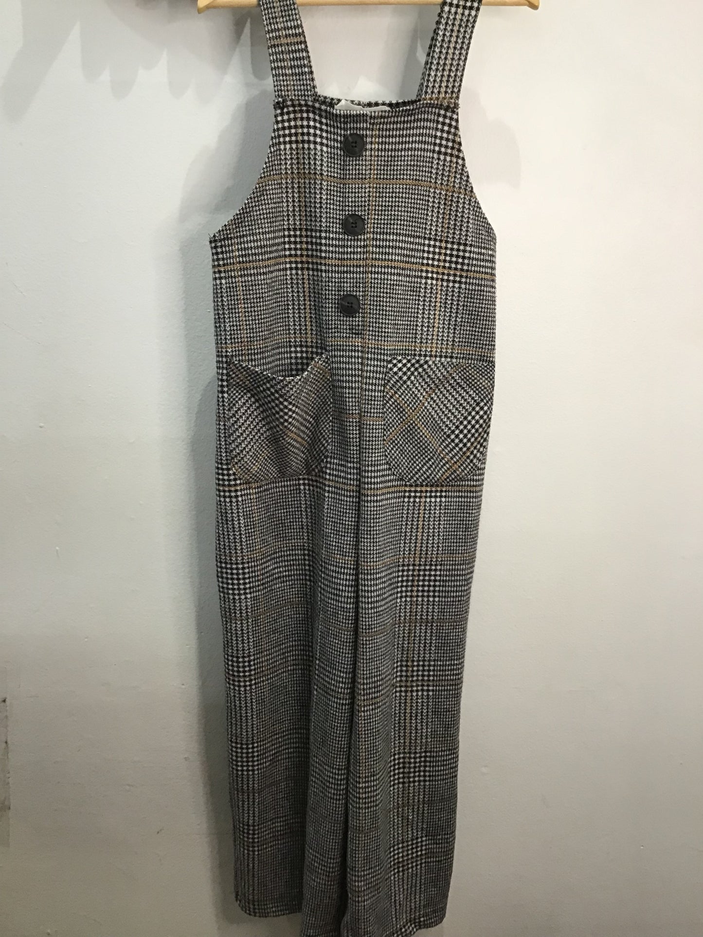 Romper black checkered 8y