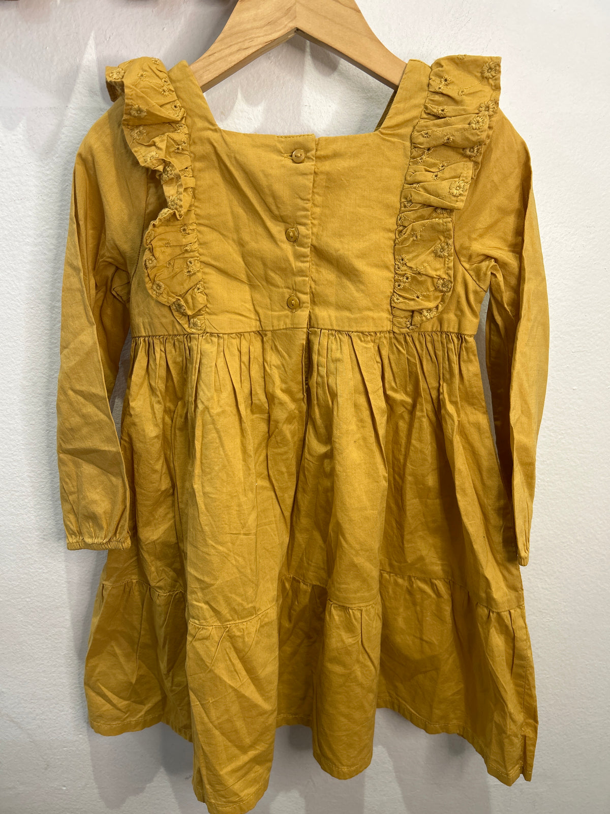 Mustard collar detail dress 2-3y NEW