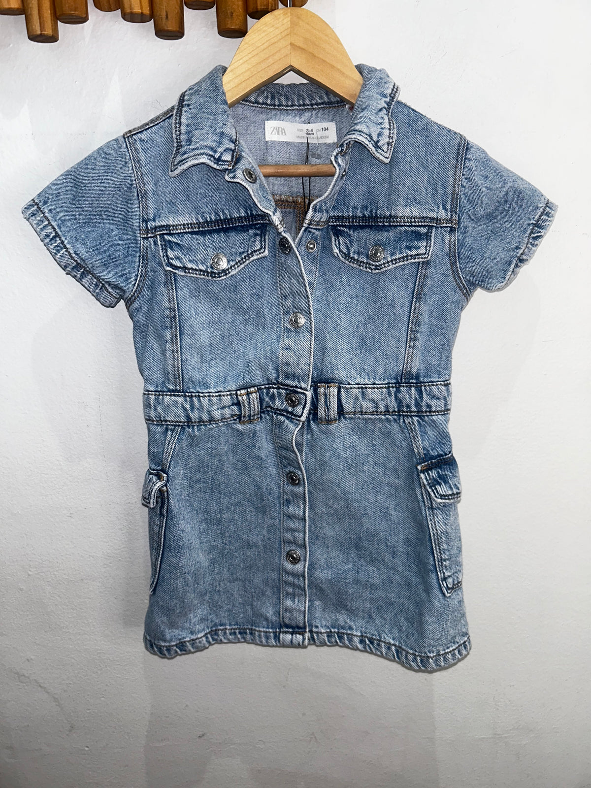 Denim shirt dress 3-4y
