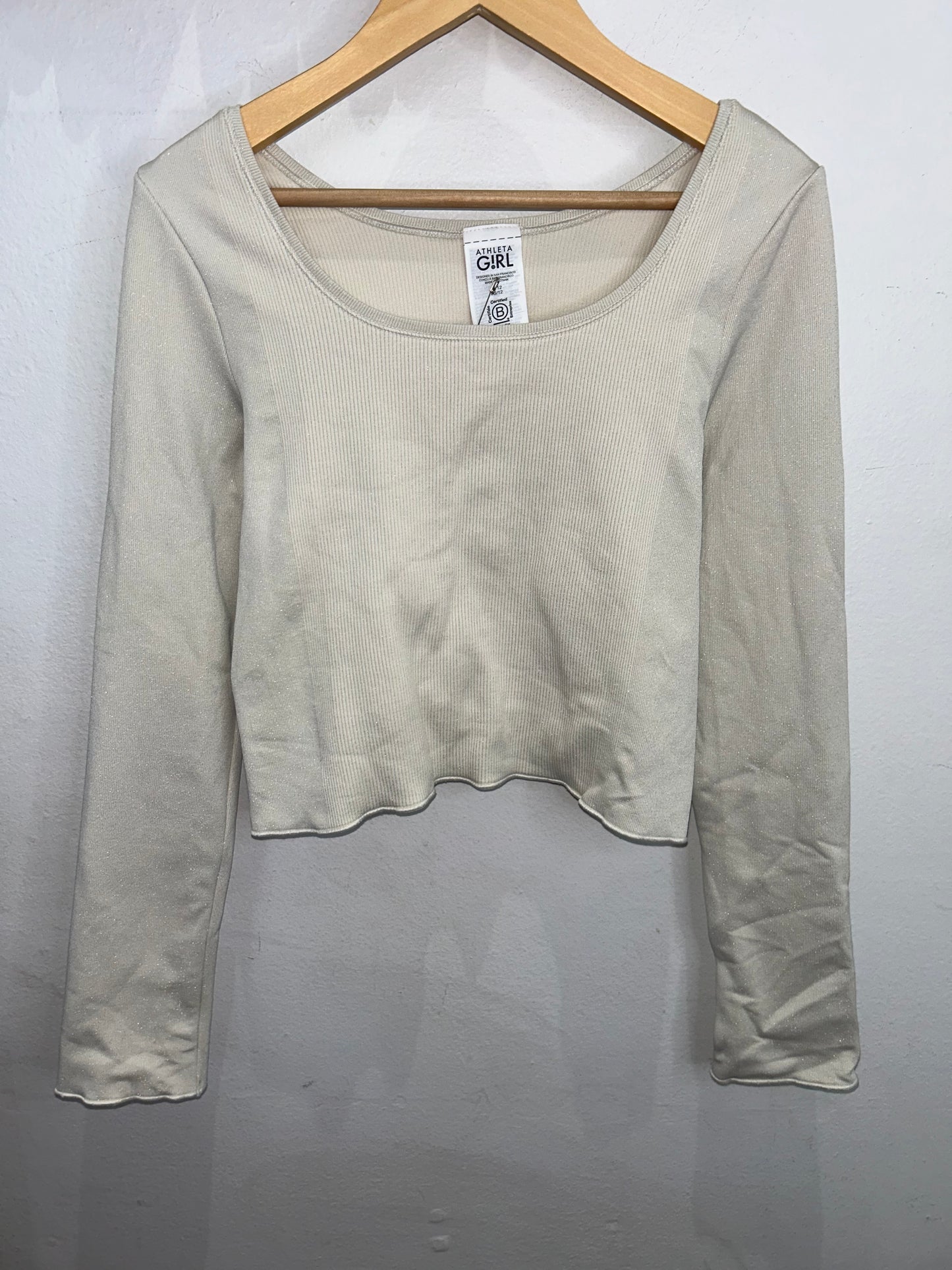 Athleta crop sparkly thread longsleeve 12y
