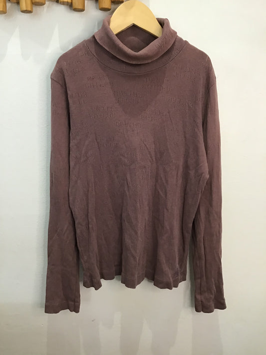 Tee mauve embossed turtleneck 12y