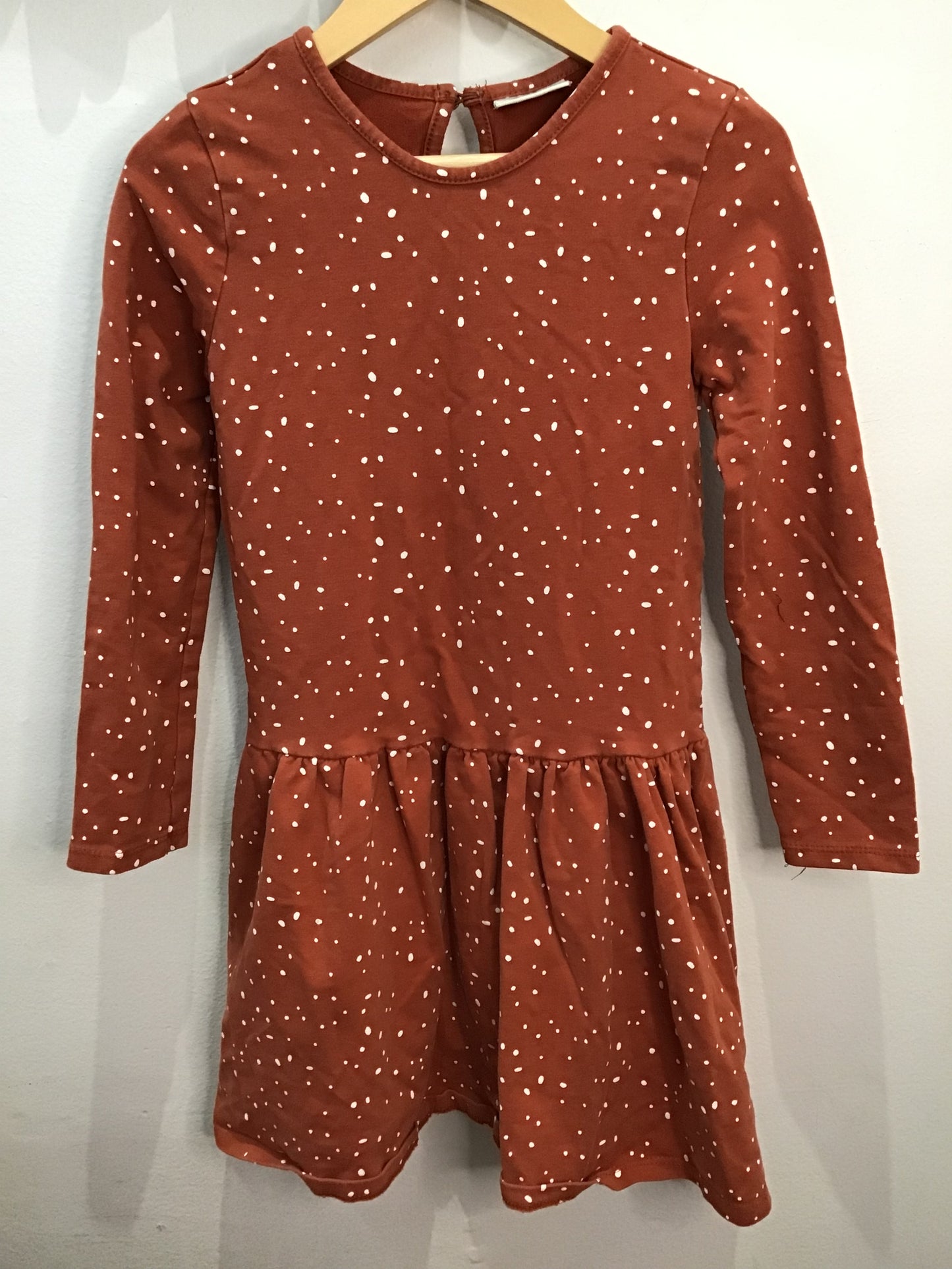 Ochre dots dress 7-8y