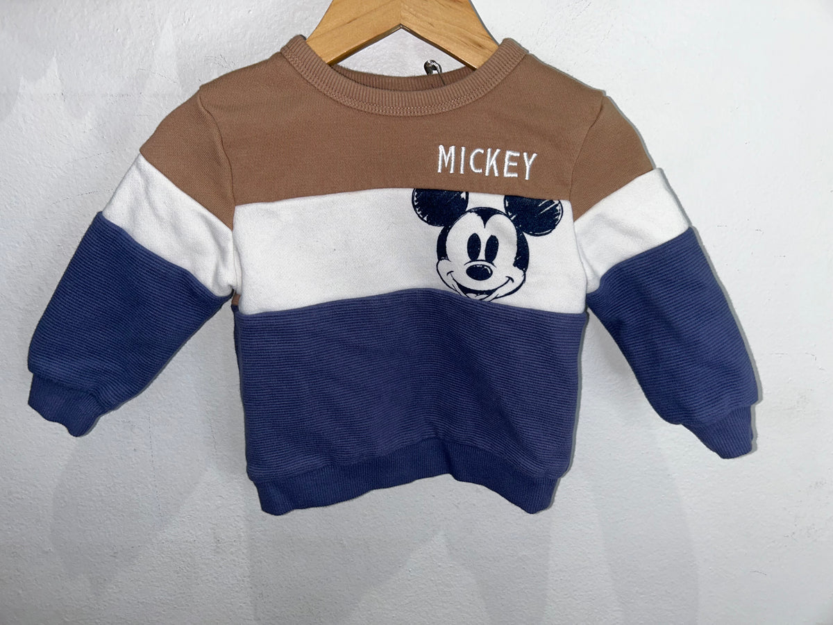 Mickey brown stripe pullover 12m