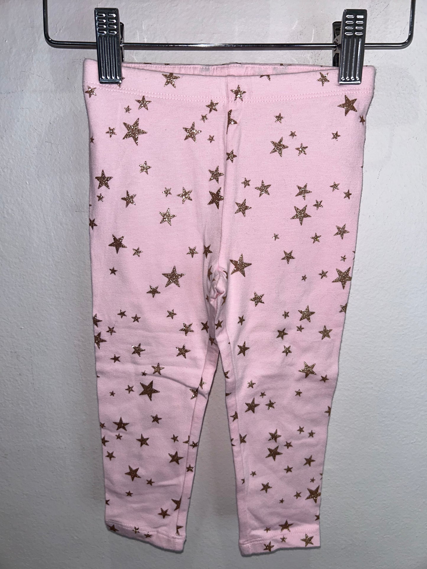 Gold star pink leggings 18-24m