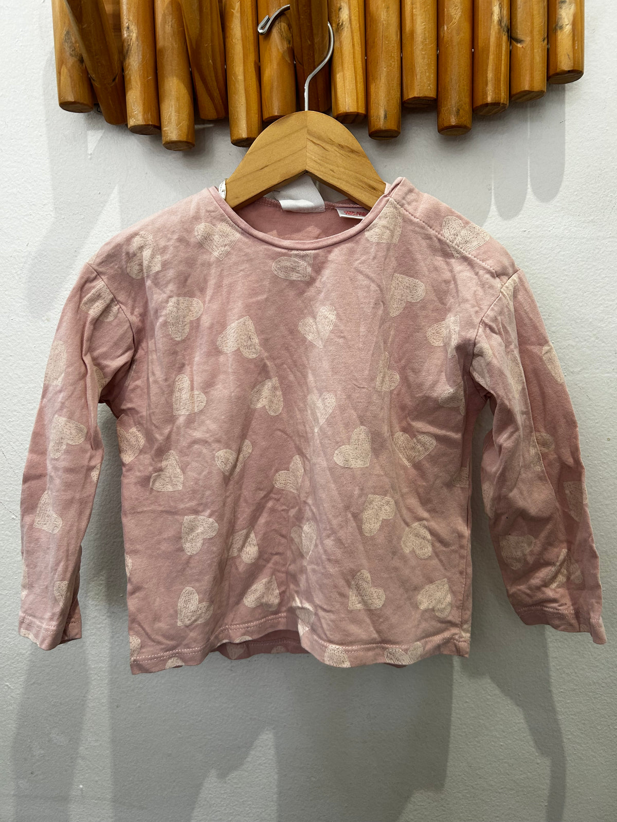 Pink hearts longsleeve 2-3y