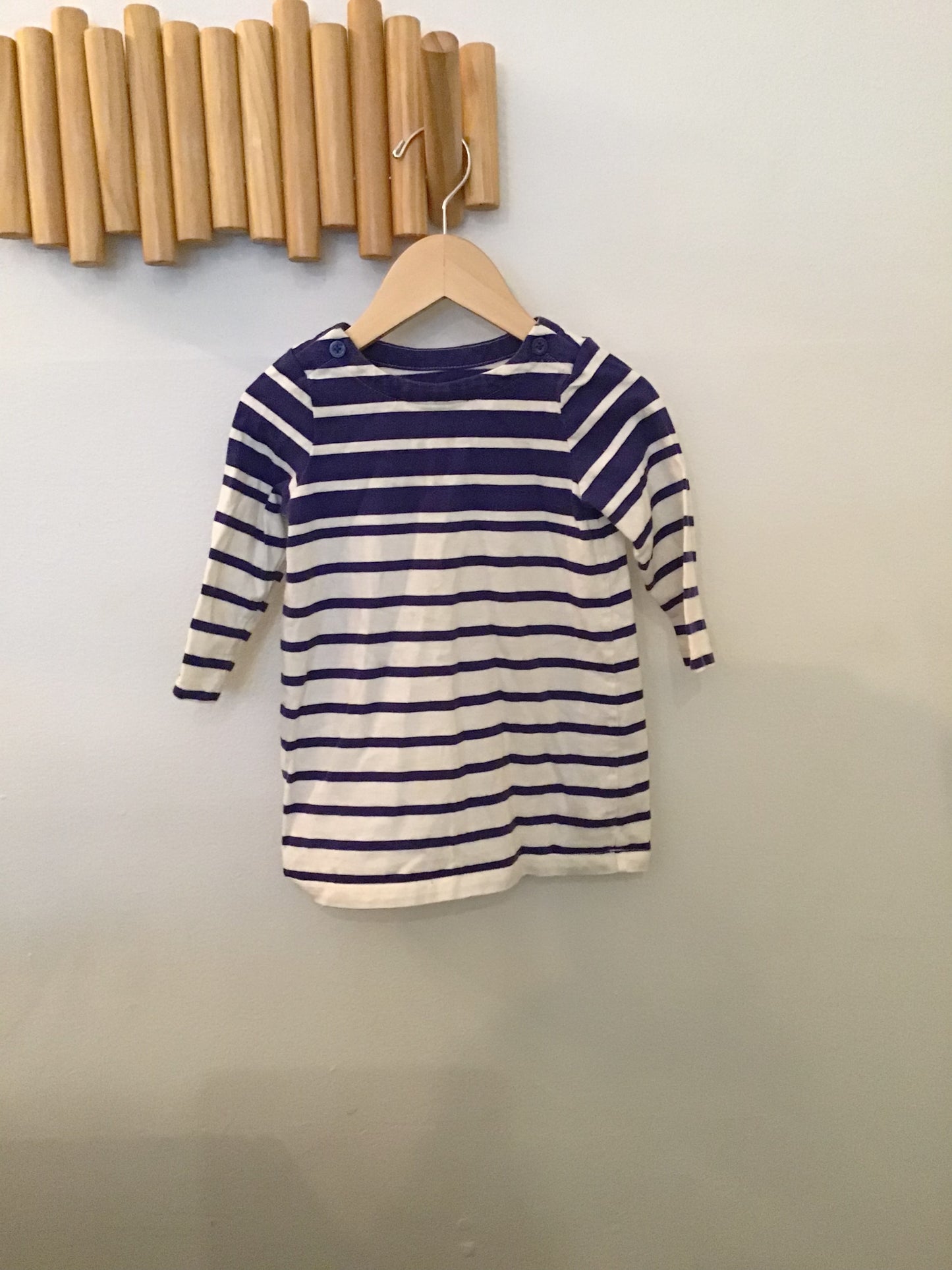 Blue stripe dress 12-18m
