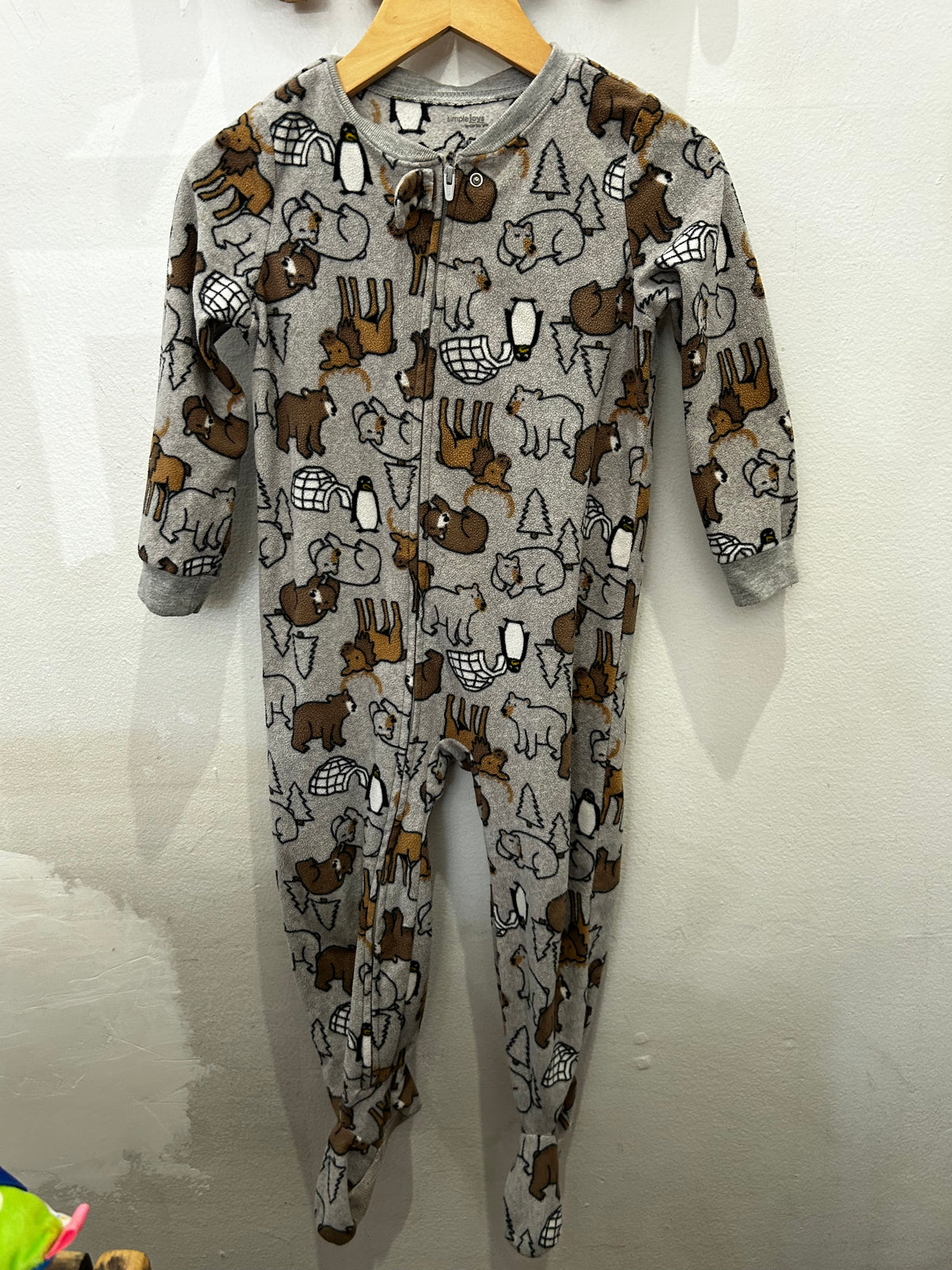 North animals fleece sleeper 3y