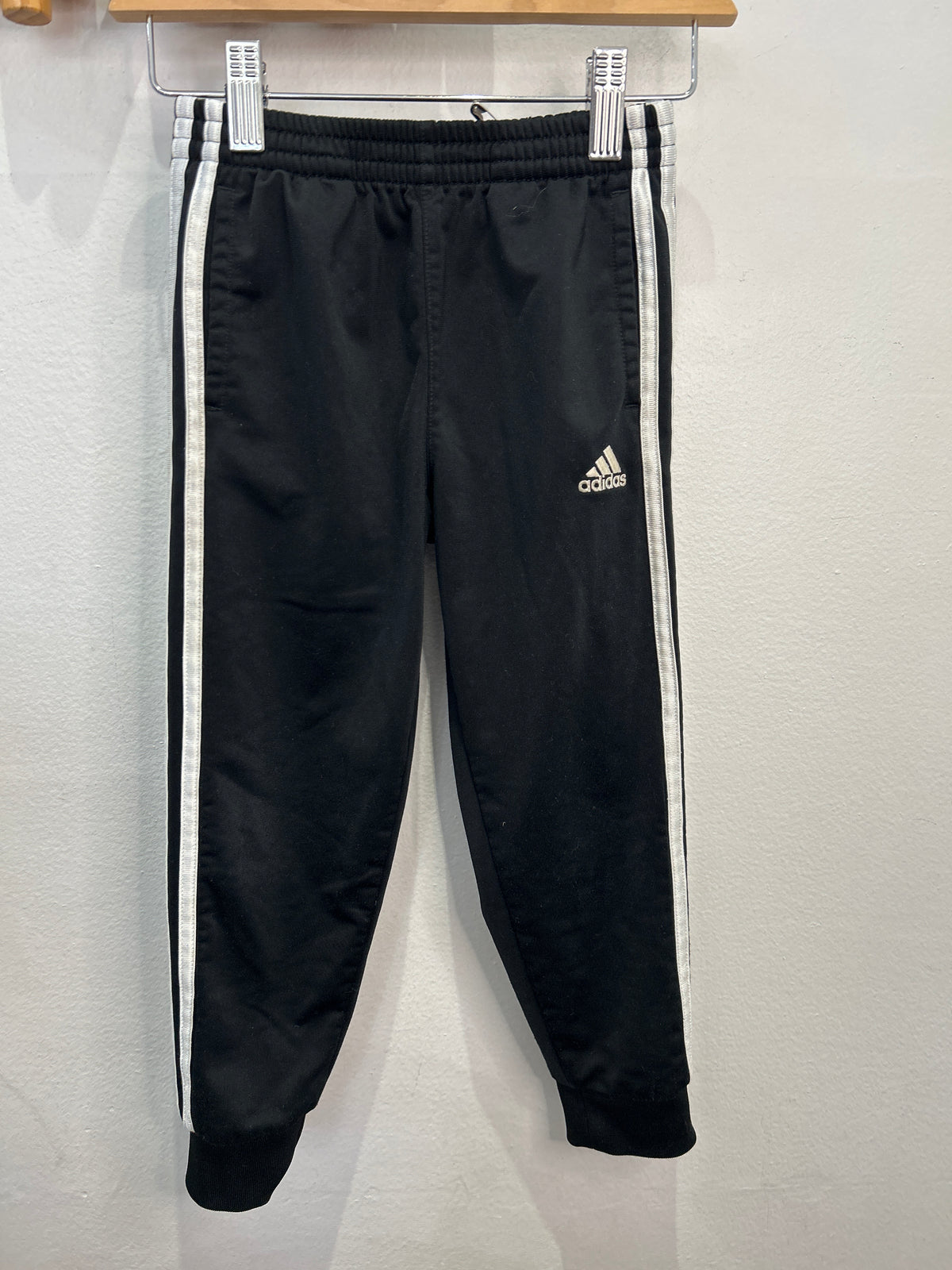 Adidas black track pants 5y