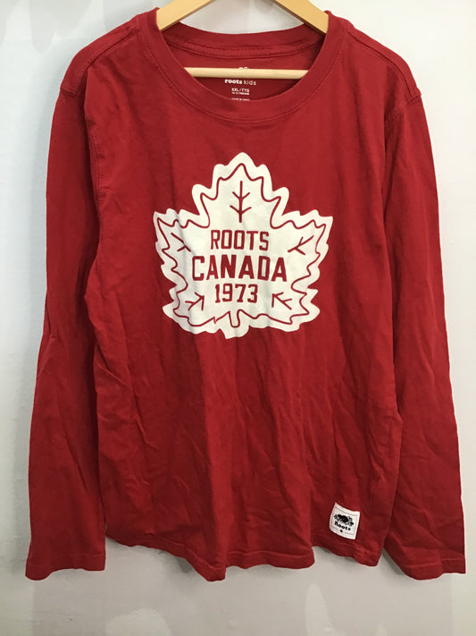 Tee red Roots longsleeve 13-14y