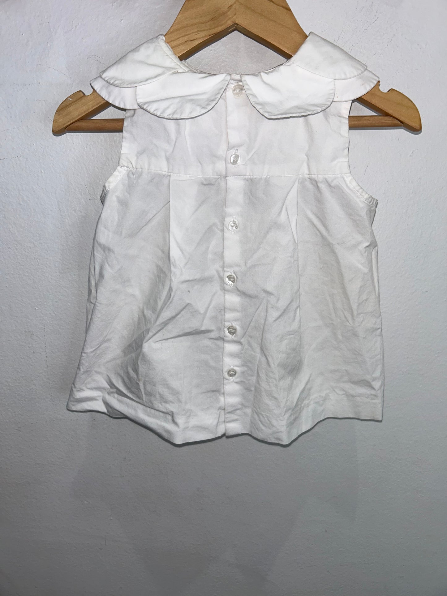 White poplin collared tanktop 24m