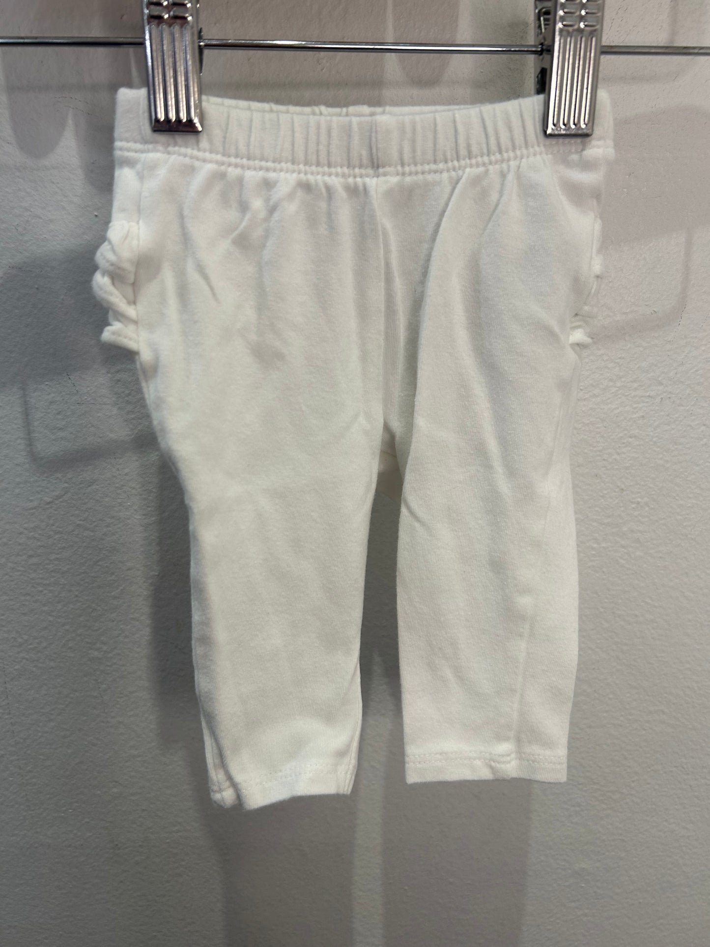 White frilly bum leggings 0-3m