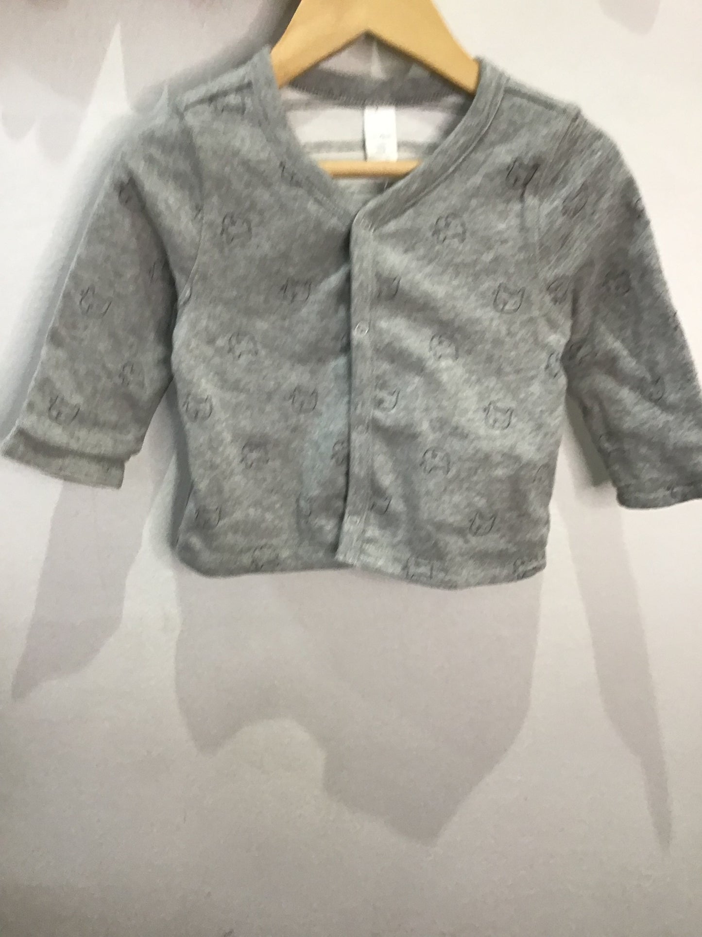Reversible bear cotton cardigan 6-12m NEW
