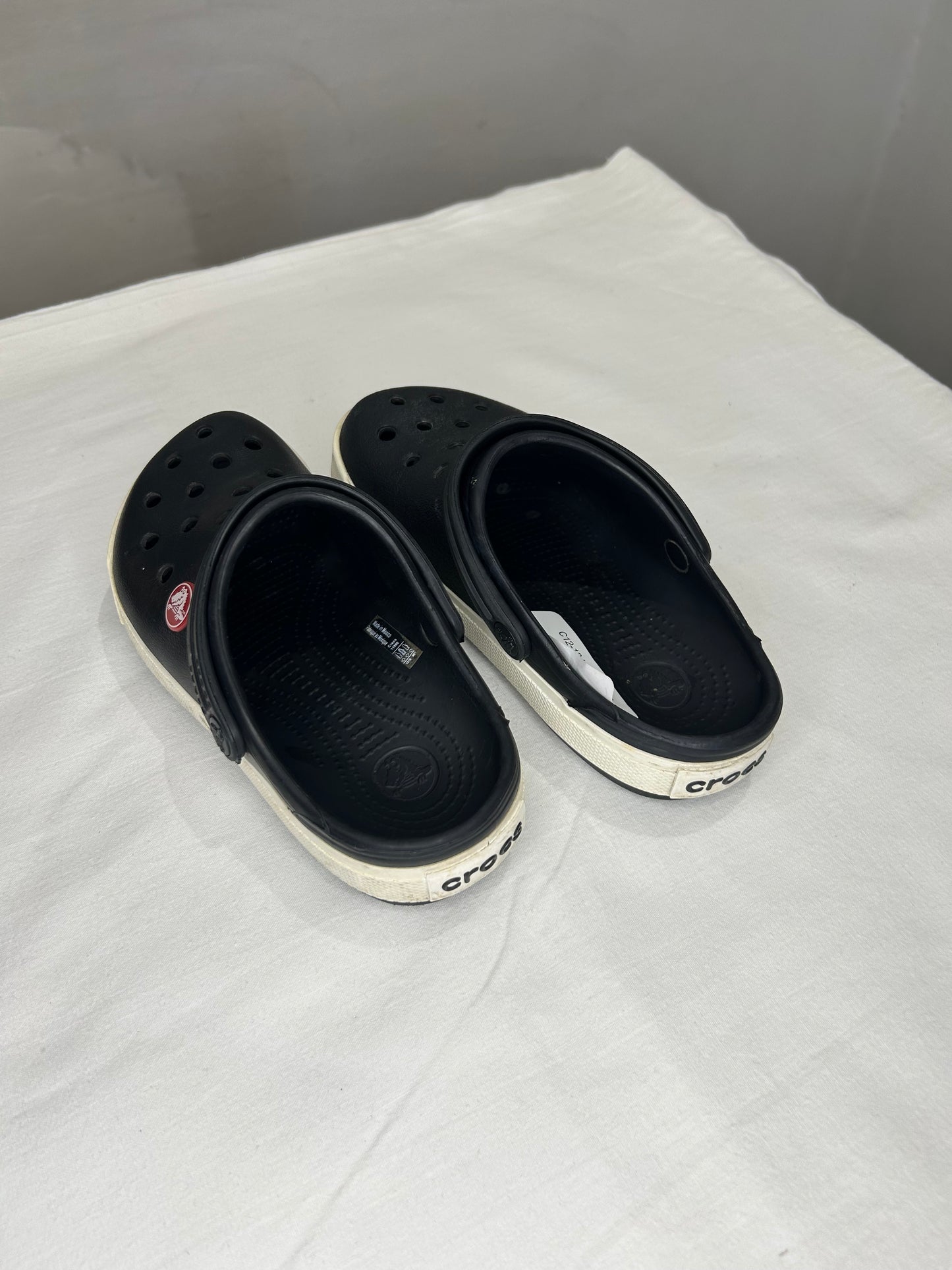 C12-13 black Crocs