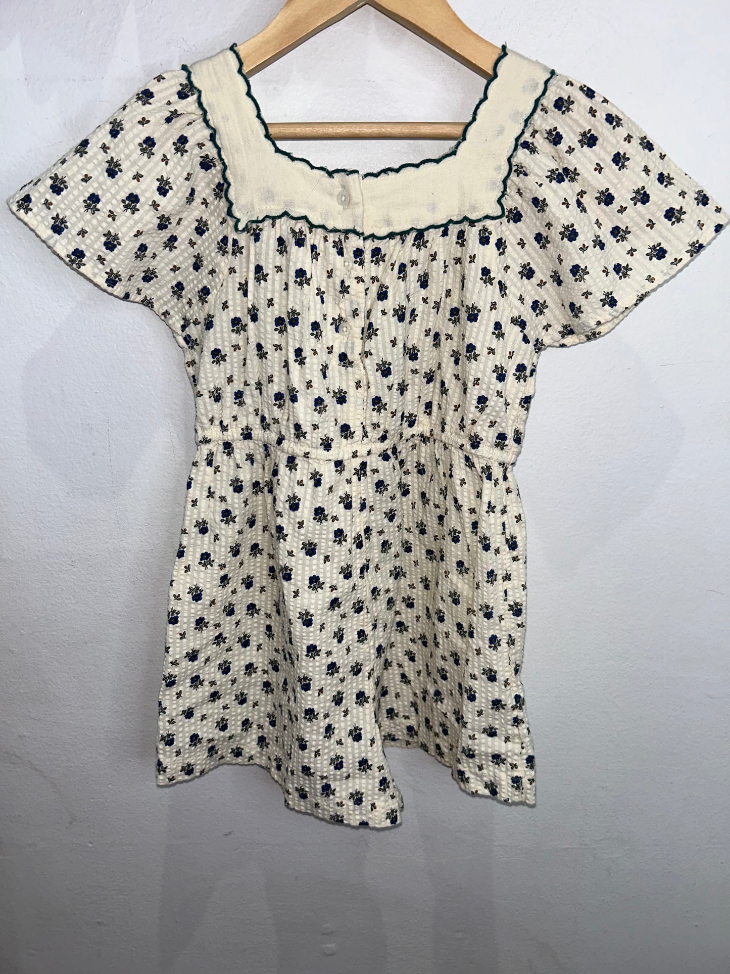 Green collar floral dress 5y