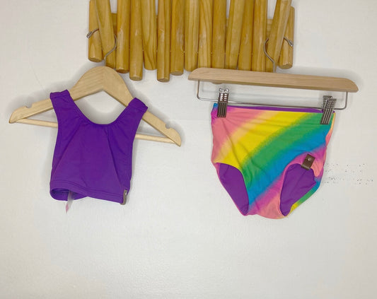 Ministreet rainbow purple swimsuit 3y