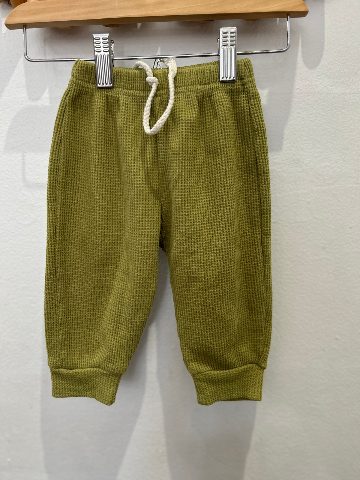 Chartreuse pants 6-9m