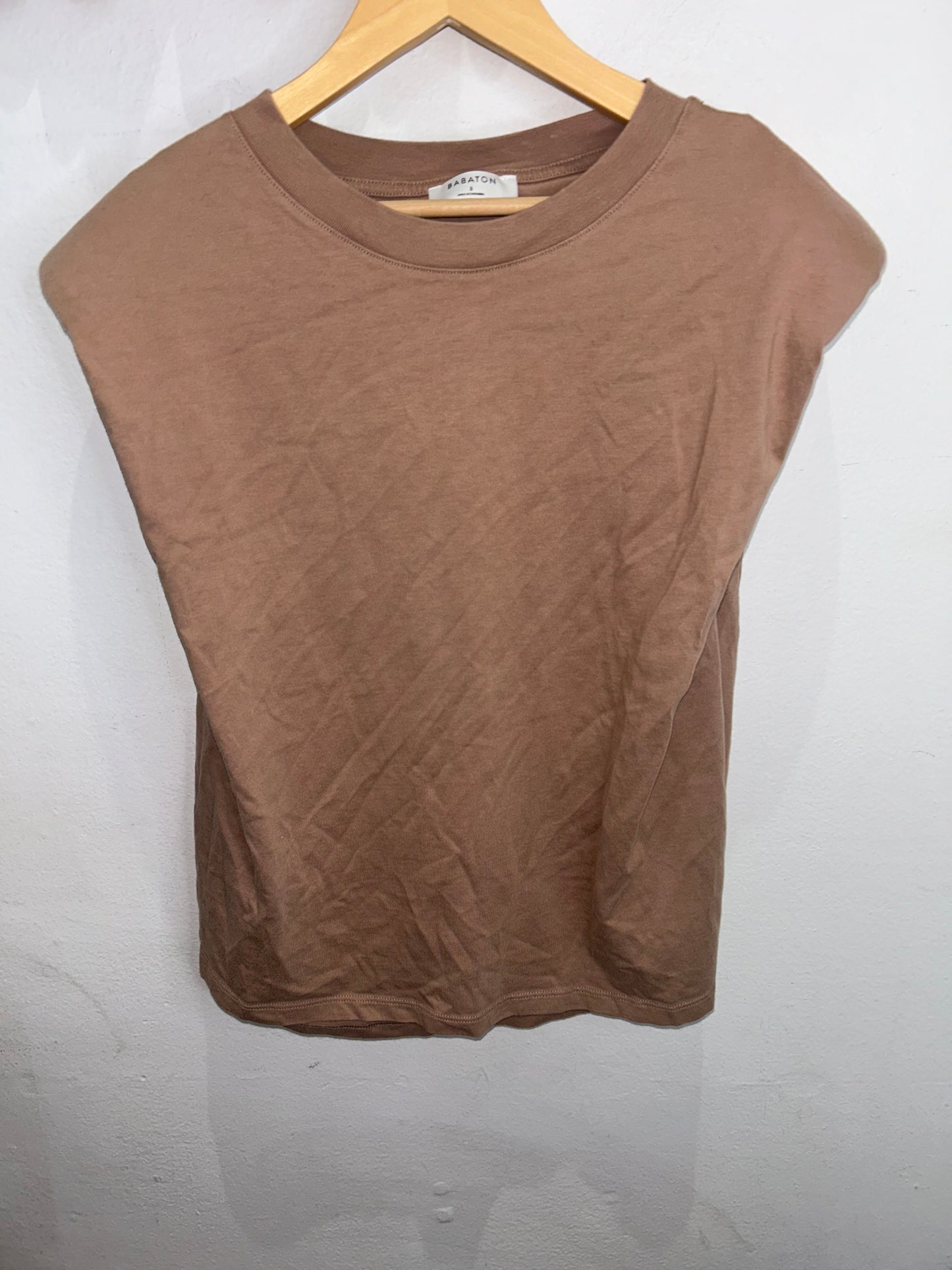 Babaton brown tanktop w shoulder pads- adult S