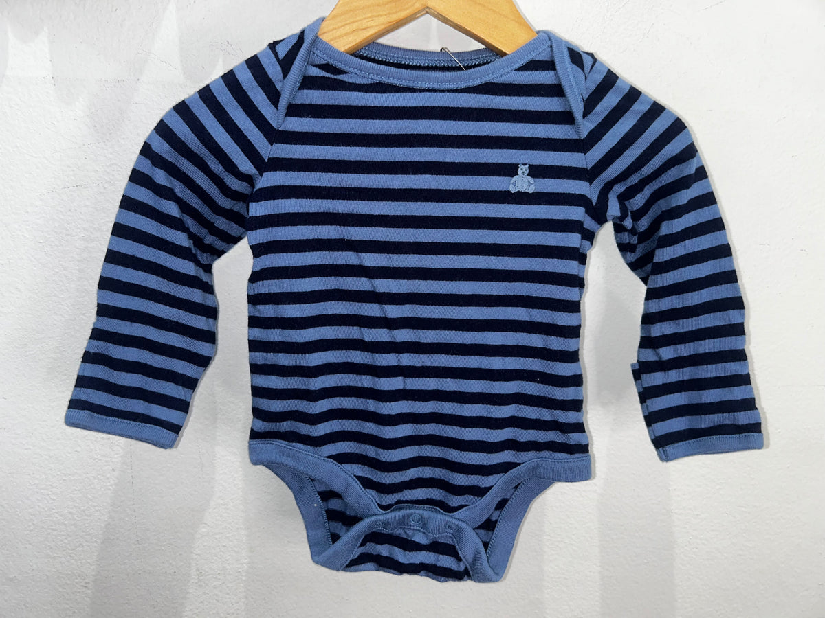 Dark blue stripe onesie 3-6m