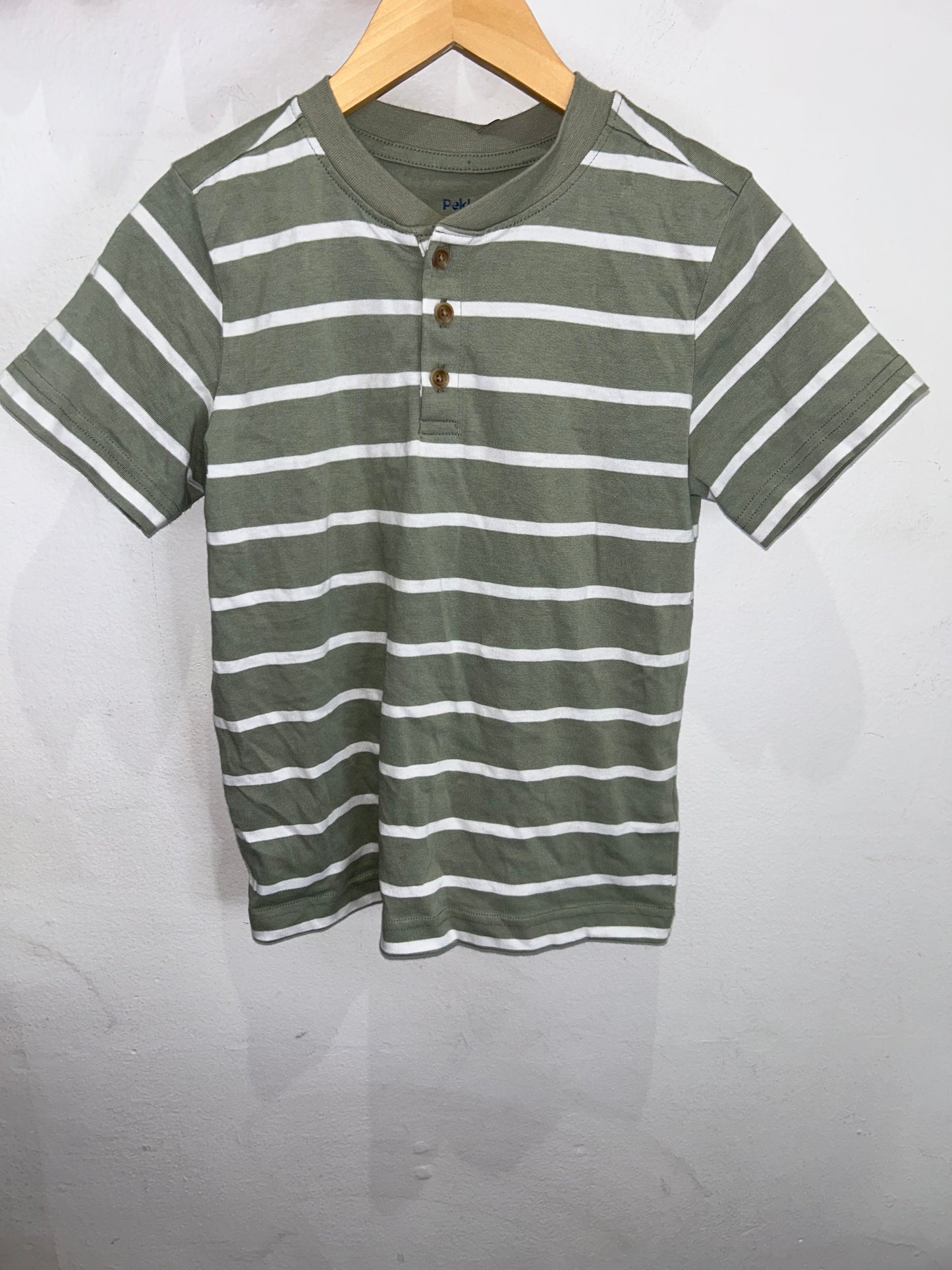 Sage striped henley 8y