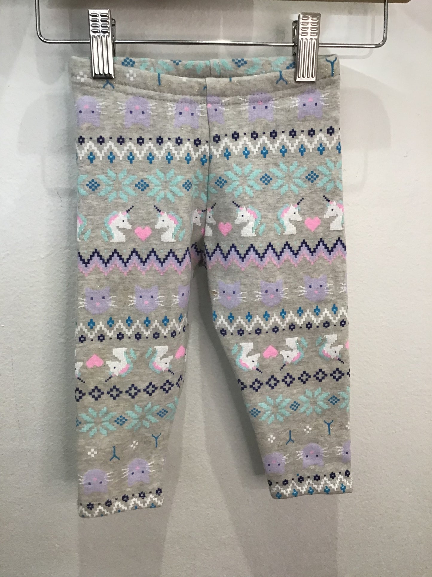 Unicorn fleece lined pants 12m