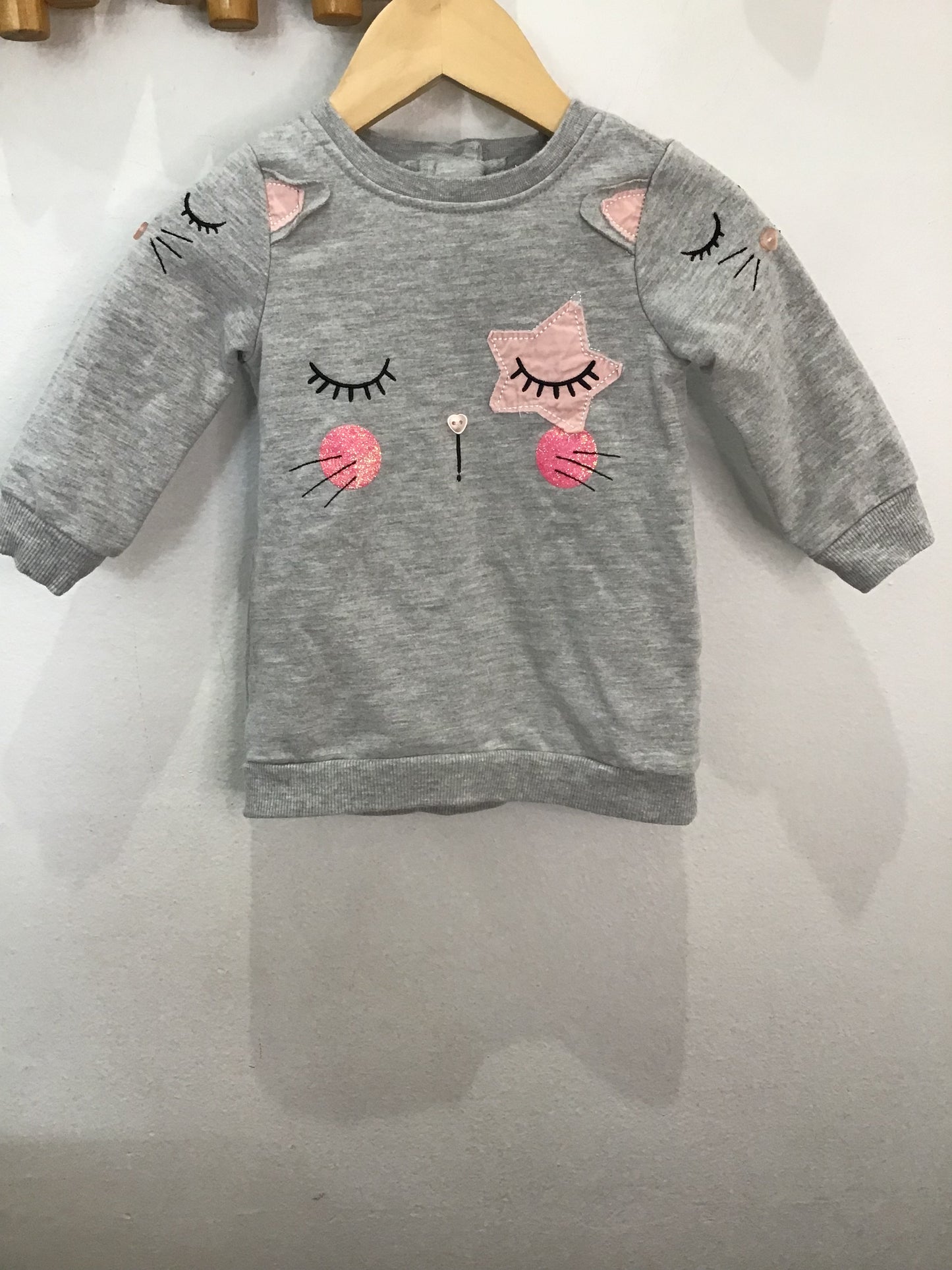 Sleeping cat thick dress 3-6m