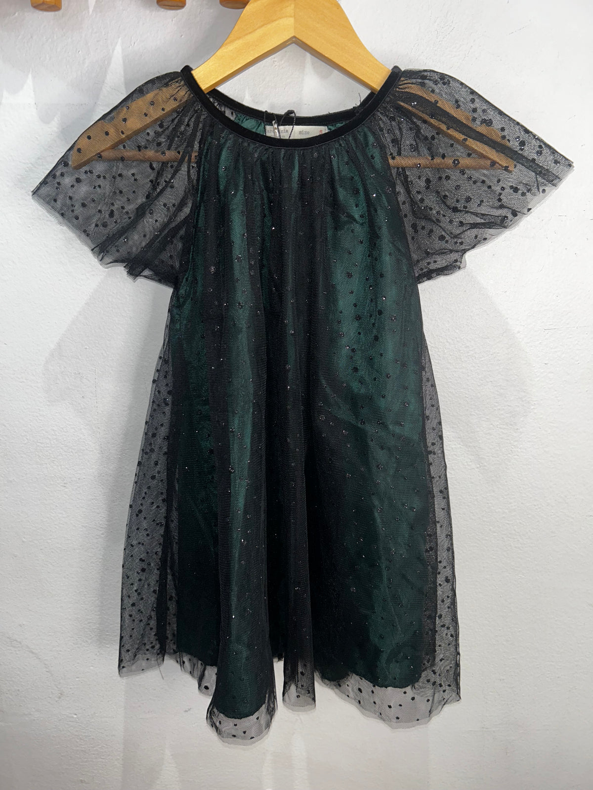Black sparkly tulle blouse 5y NEW