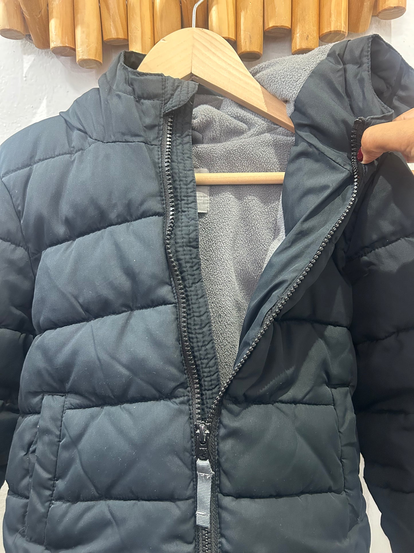 Primary black puffer jacket 4-5y
