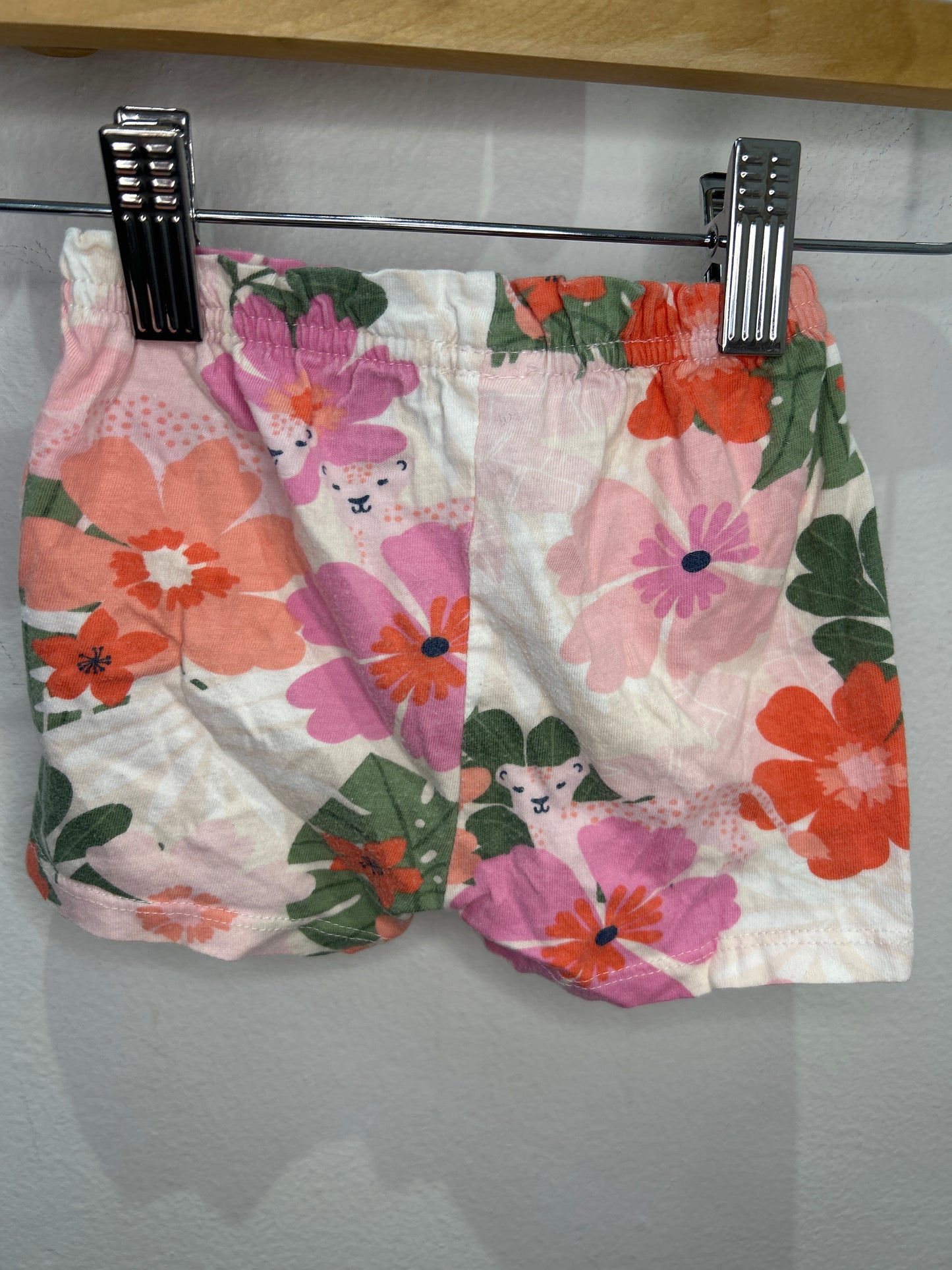 Floral cotton shorts 9-12m