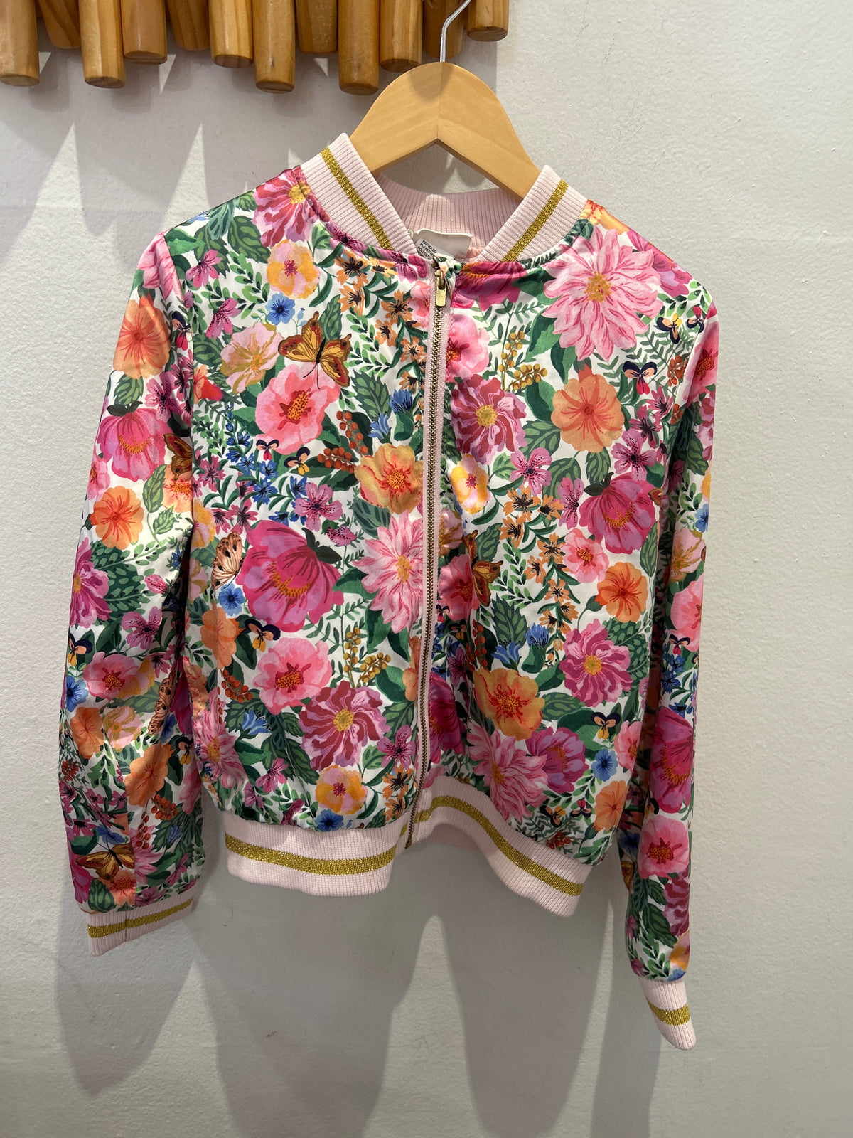Floral silk bomber 8-9y