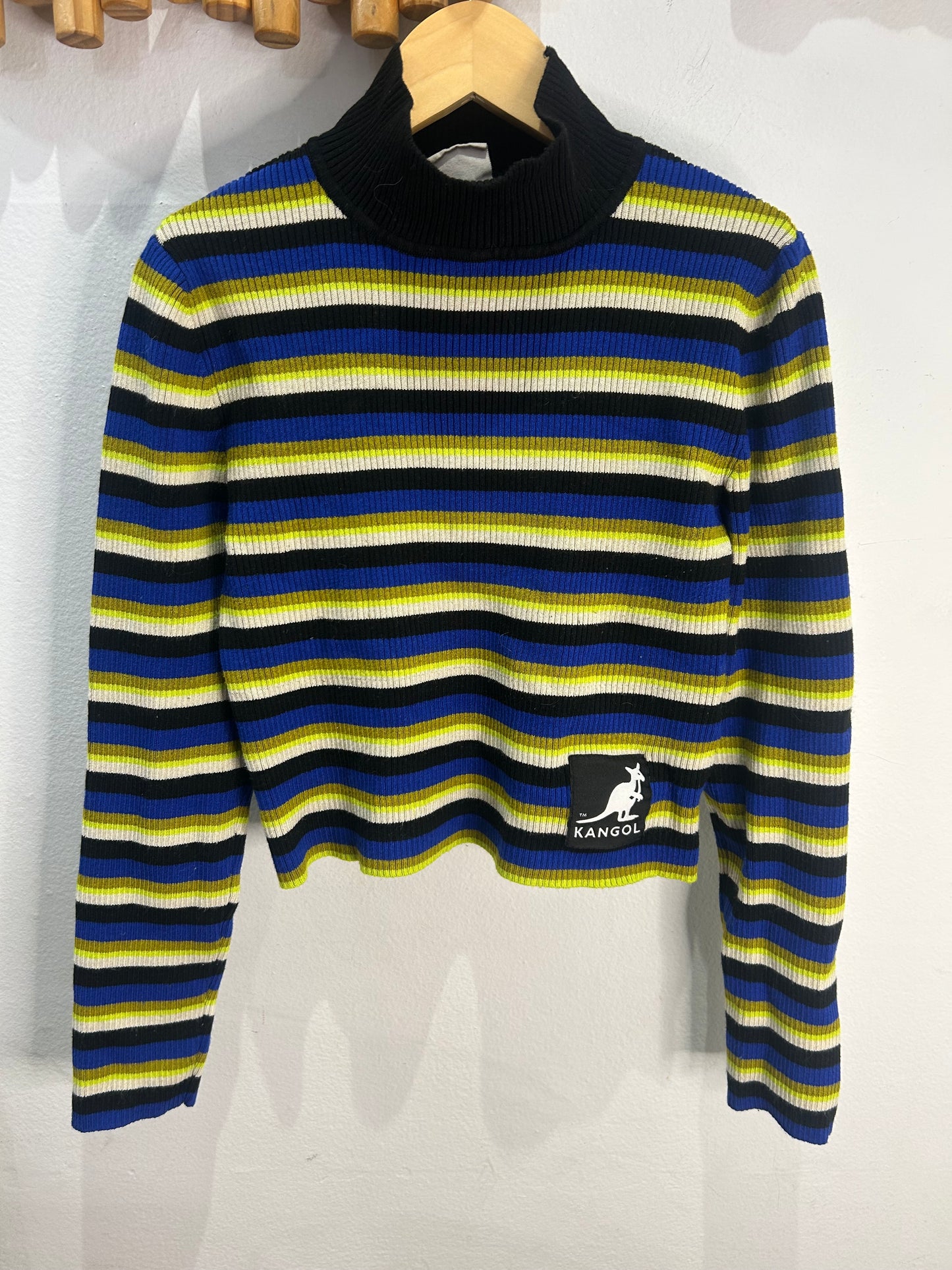 Striped cropped turtleneck - adult M