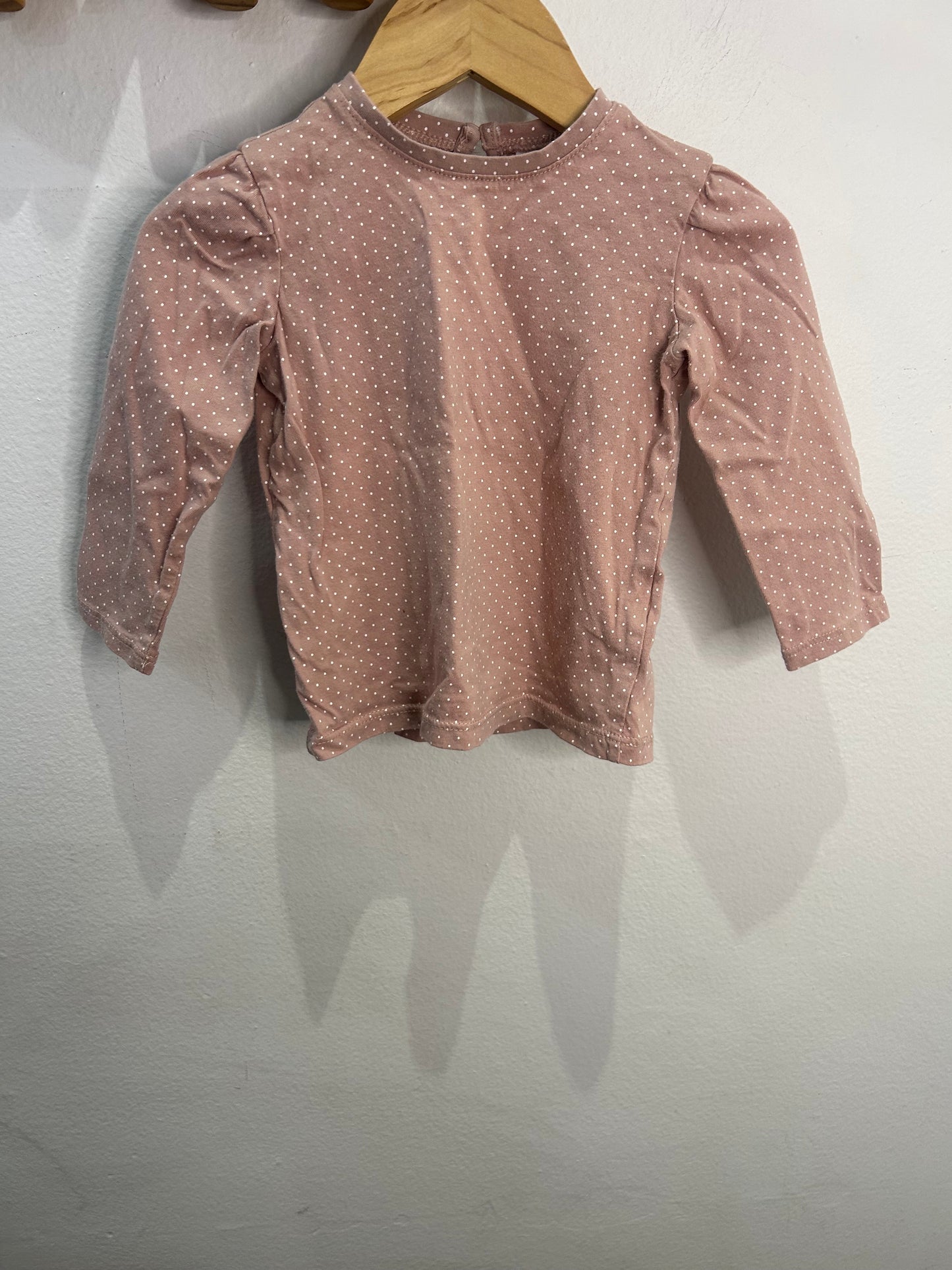 Pink dots longsleeve 9-12m