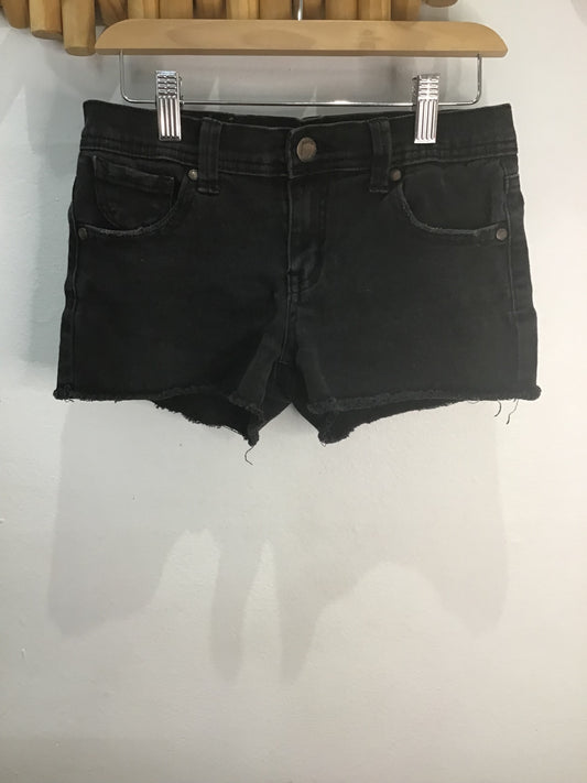 Black stretchy denim shorts 14y