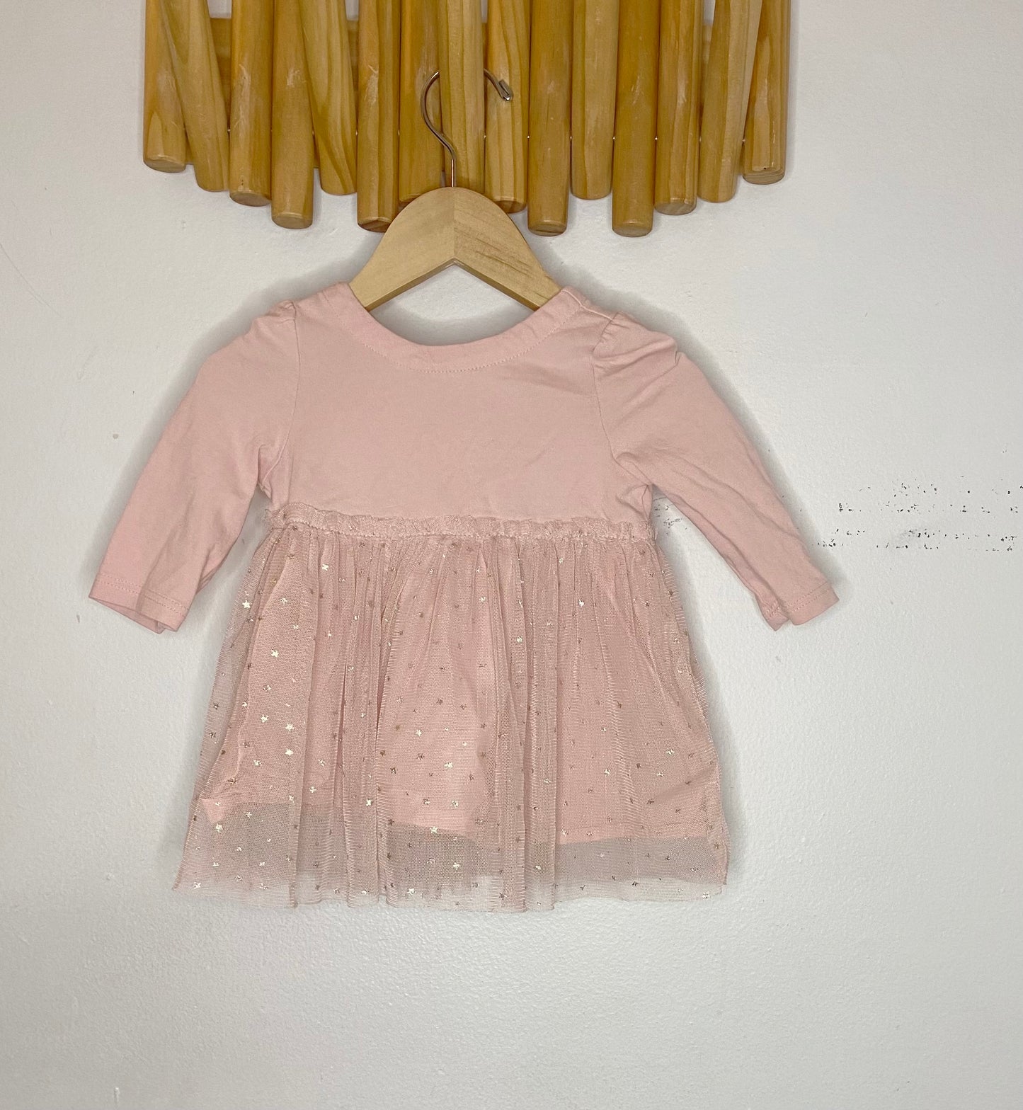Pink tulle stars dress 3-6m