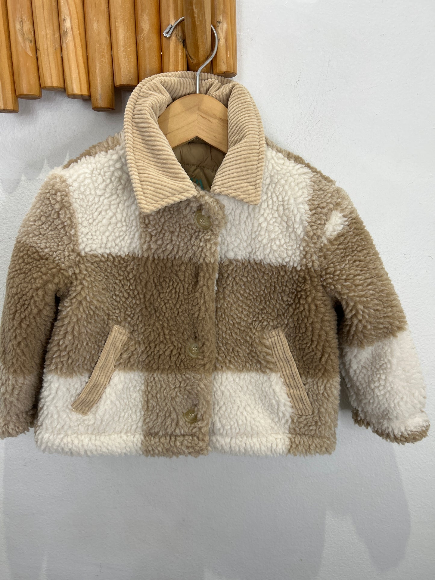 Brown teddy coat 9-12m