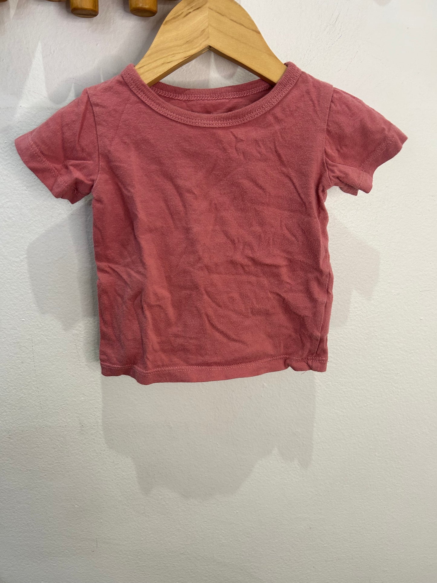 Minimioche pink tee 6-12m