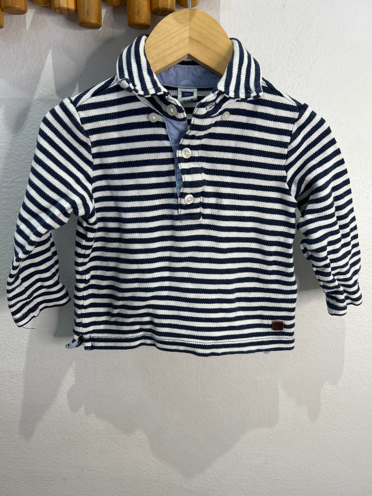 Janie & Jack striped rugby shirt 12-18m
