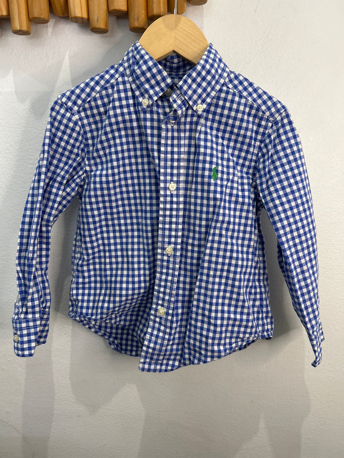 Blue chekcered shirt 3y