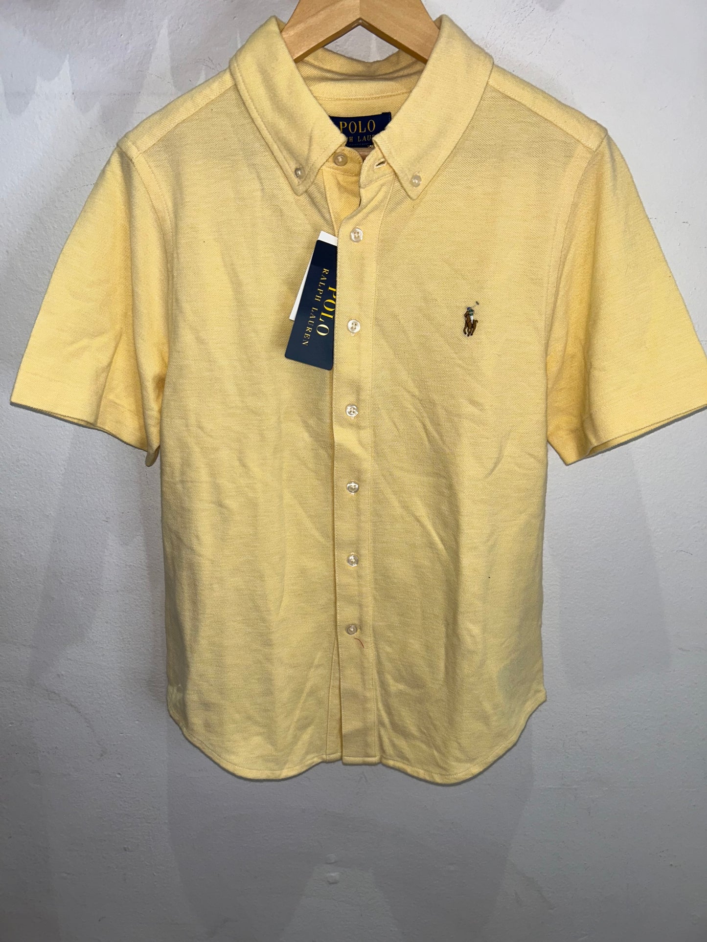 Polo yellow button shirt 10-12y NEW