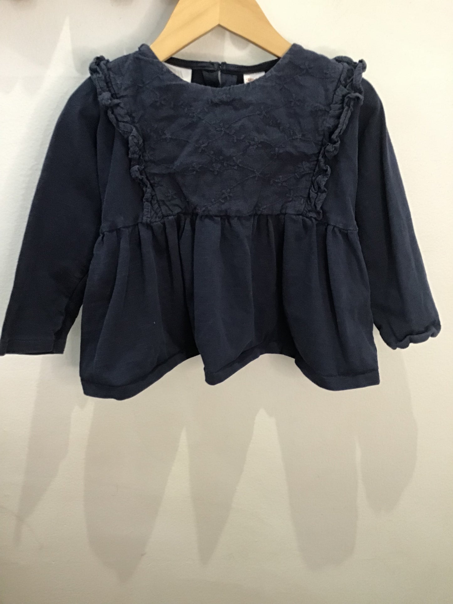 Navy embroidered A-line 2-3y