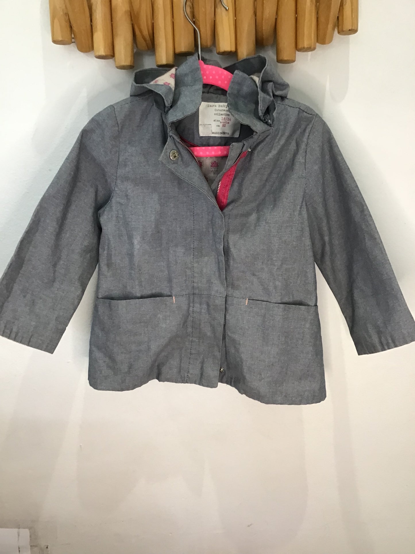 Jacket blue canvas oversized 18-24m