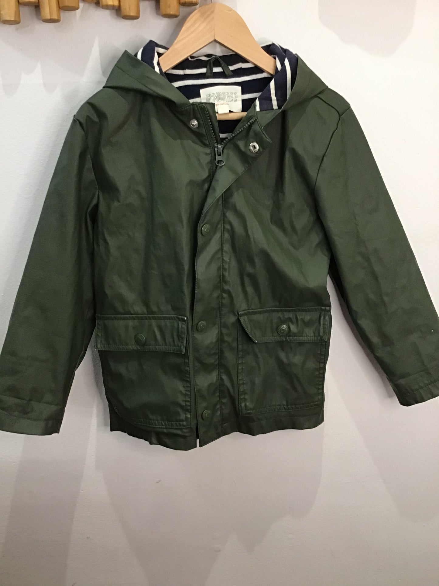 Olive rain jacket 5-6y