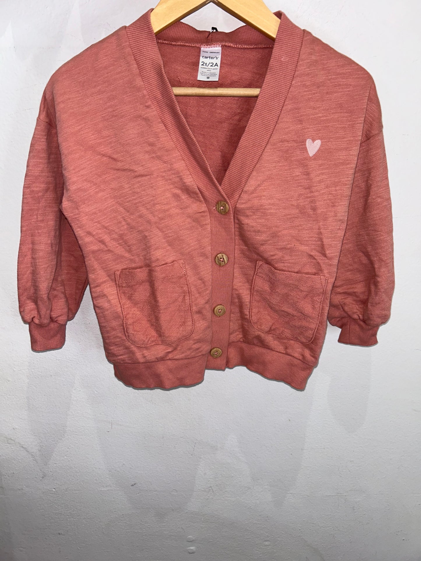 Peach cotton caridgan 2y