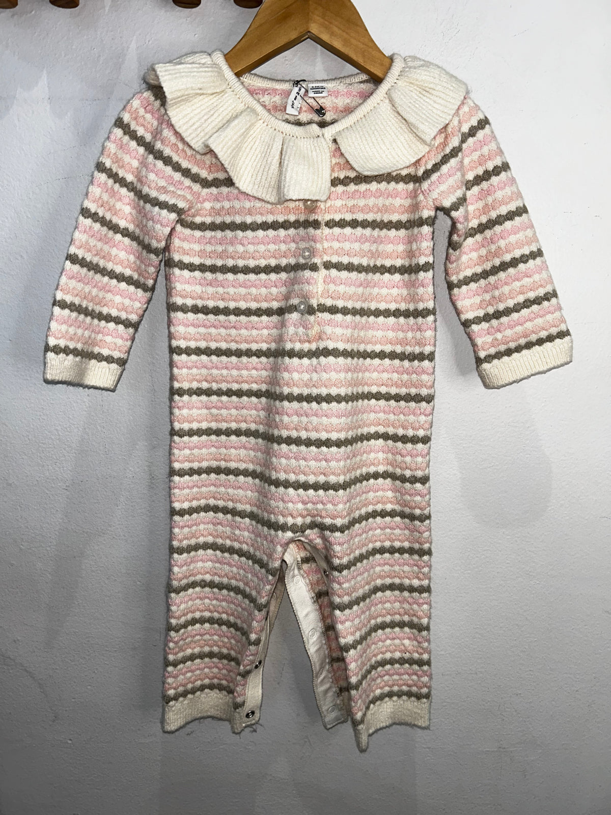 Janie and Jack print sweater romper 6-12m