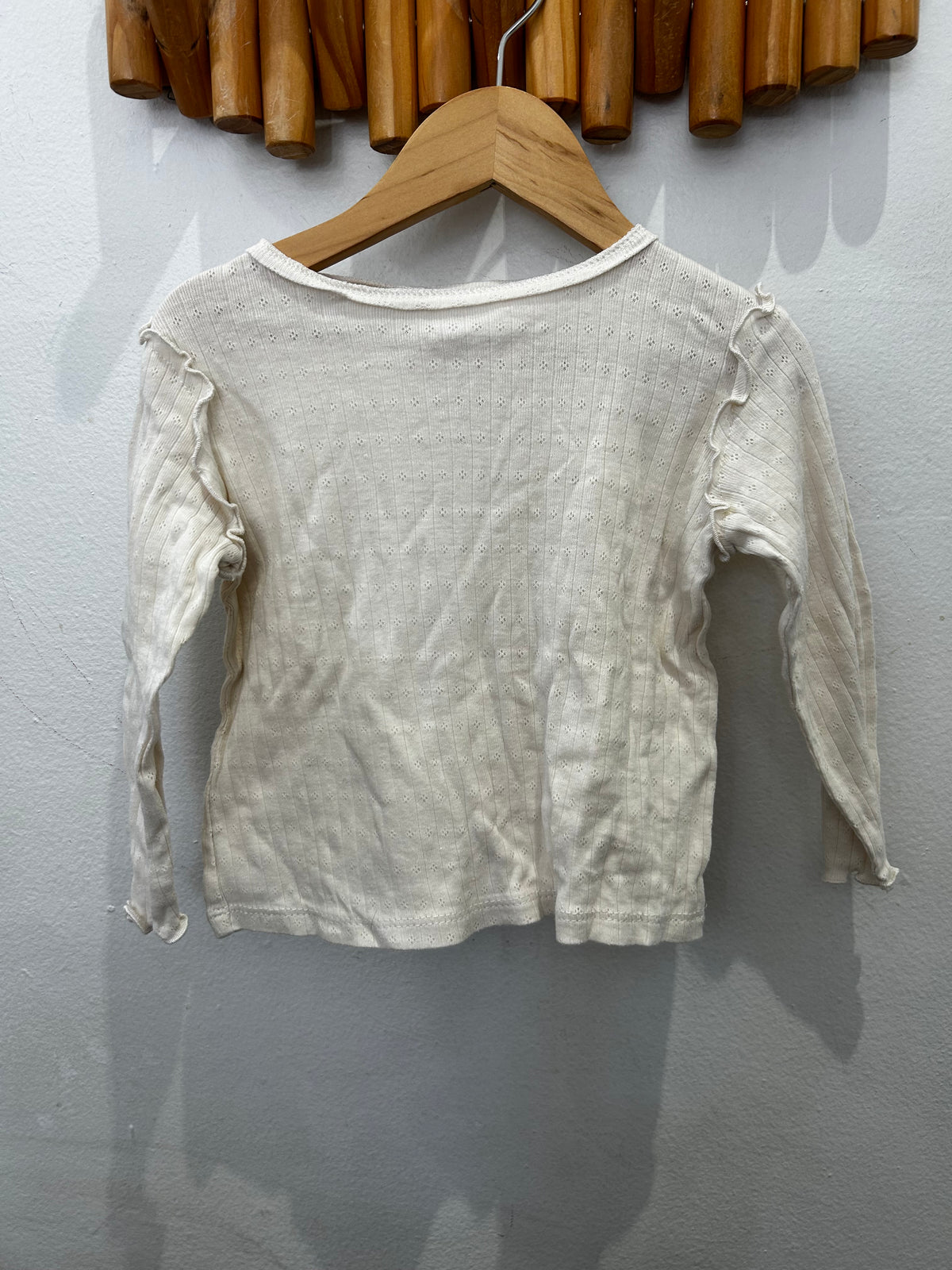 Cream pointelle longsleeve 3-4y