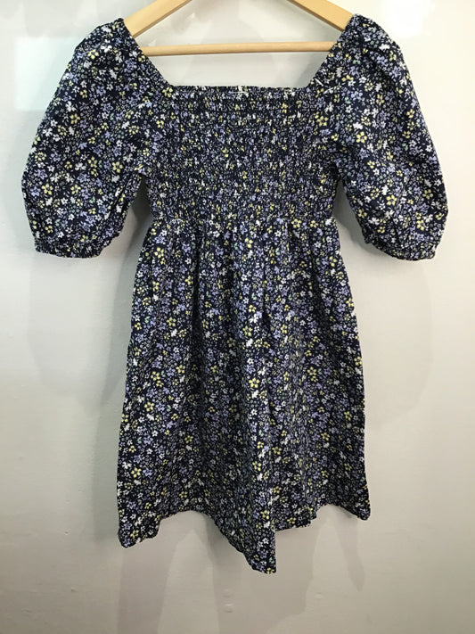 Dress smocked blue flowers 6y