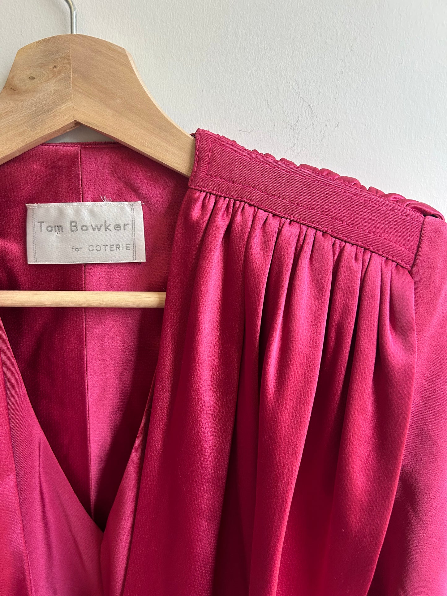Structured pink satin blouse size 8