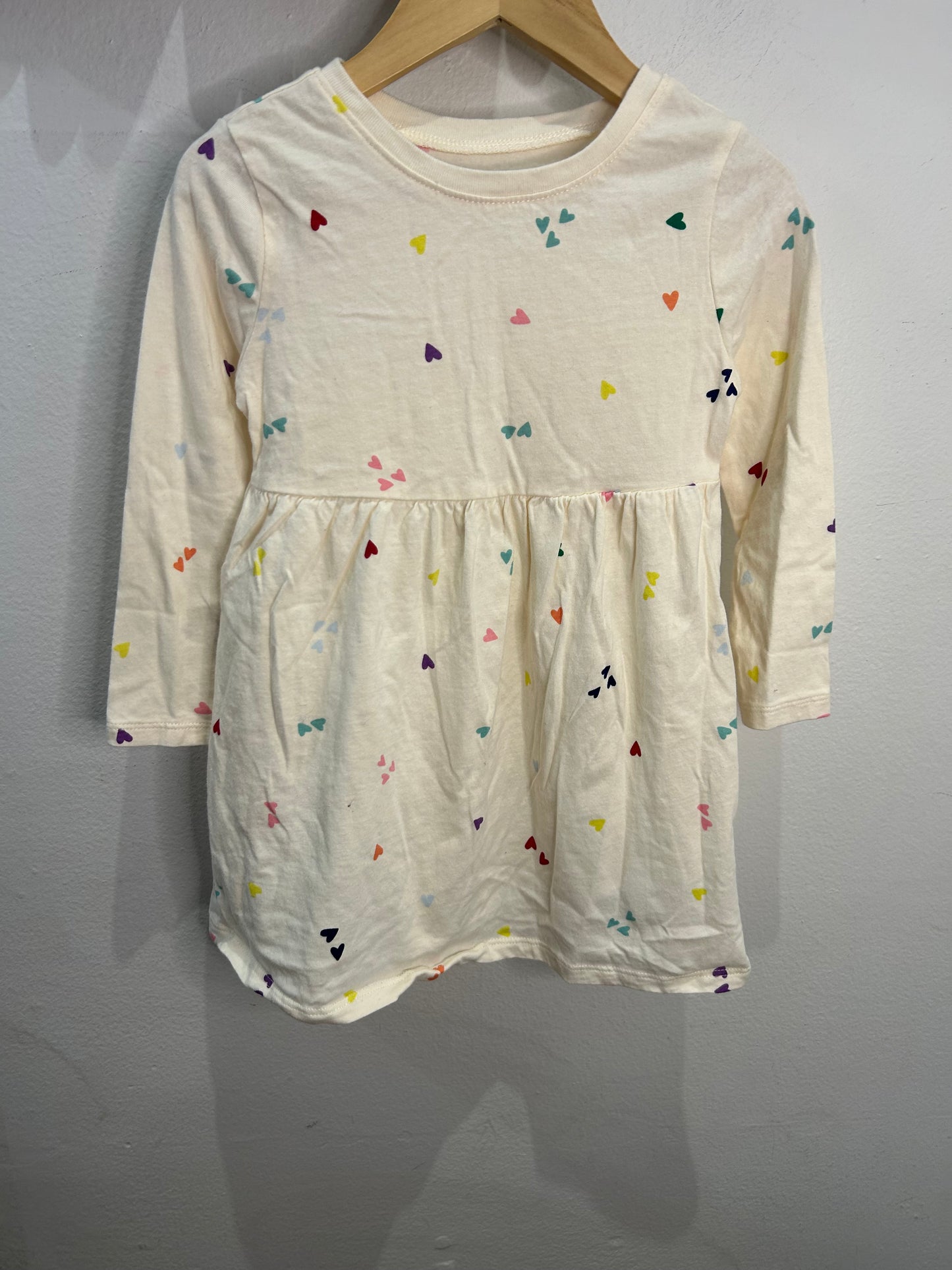 Little hearts cream dress 2y