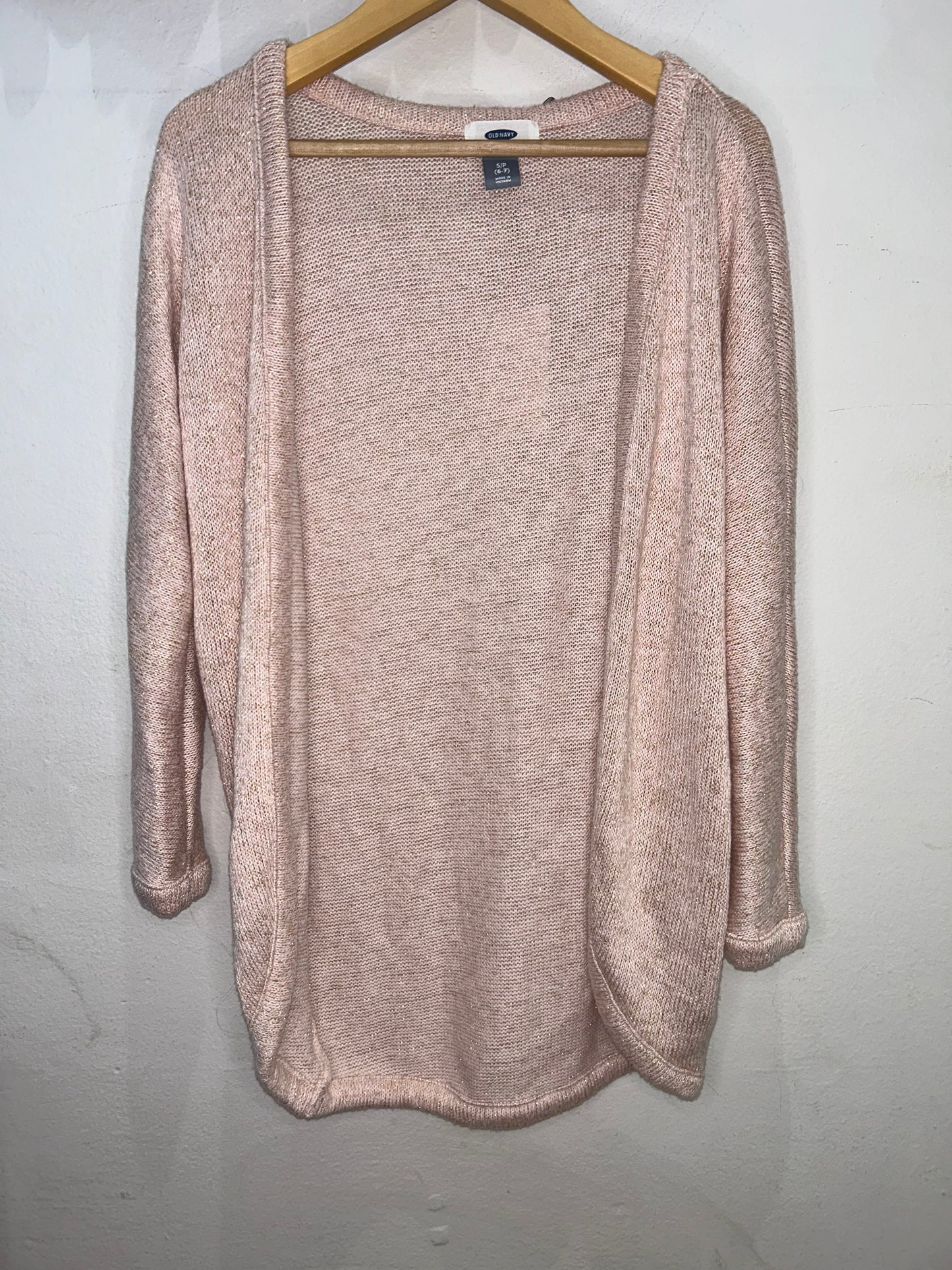 Sparkly pink lightweight caridgan 6-7y